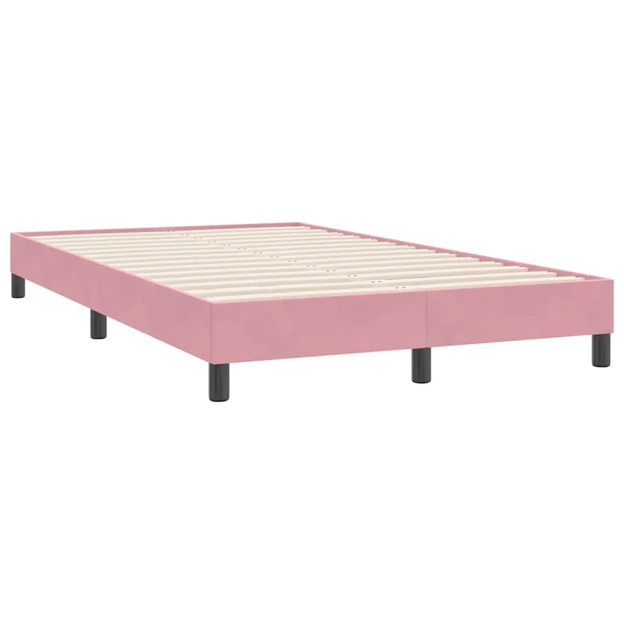 Sommier à lattes de lit sans matelas rose 120x220 cm velours - 4