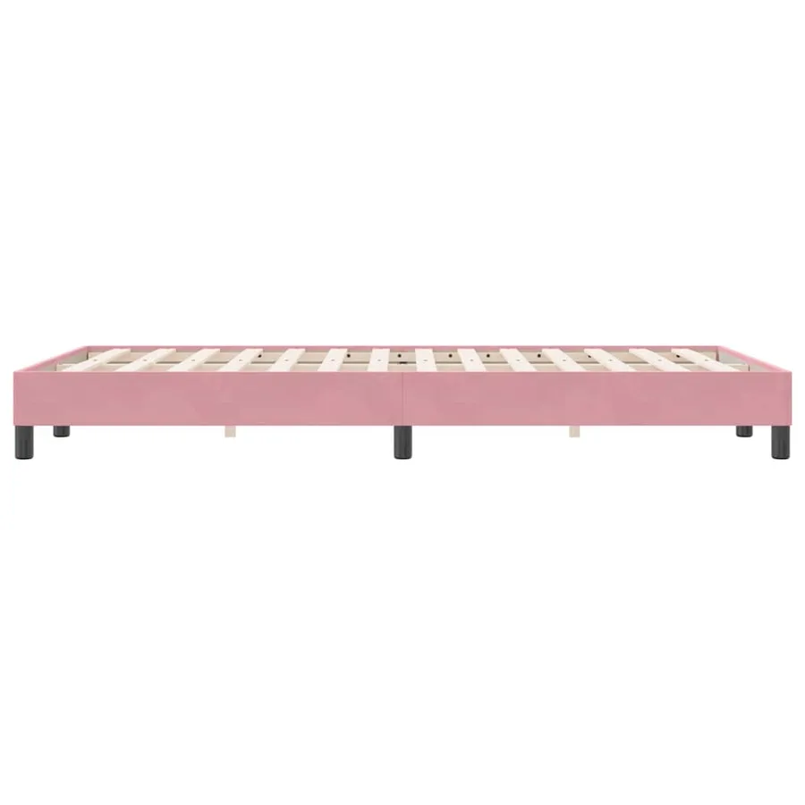 Sommier à lattes de lit sans matelas rose 120x220 cm velours - 6