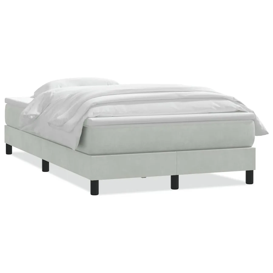 Sommier à lattes de lit et matelas gris clair 120x220cm velours - 2