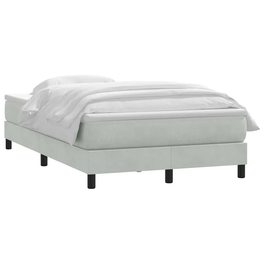 Sommier à lattes de lit et matelas gris clair 120x220cm velours - 3