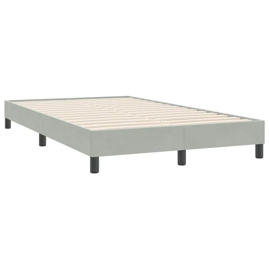 Sommier à lattes de lit et matelas gris clair 120x220cm velours - 4