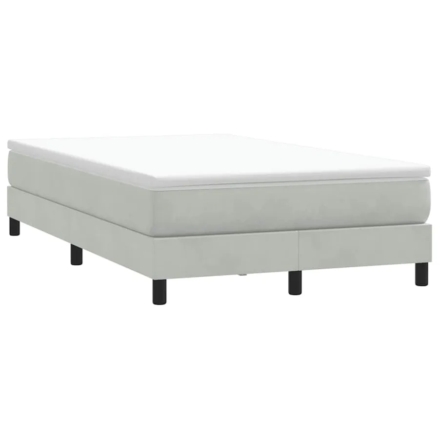 Sommier à lattes de lit et matelas gris clair 120x220cm velours - 5