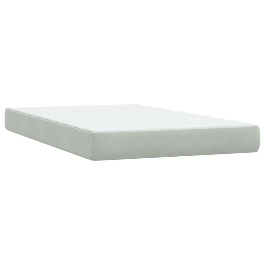 Sommier à lattes de lit et matelas gris clair 120x220cm velours - 7