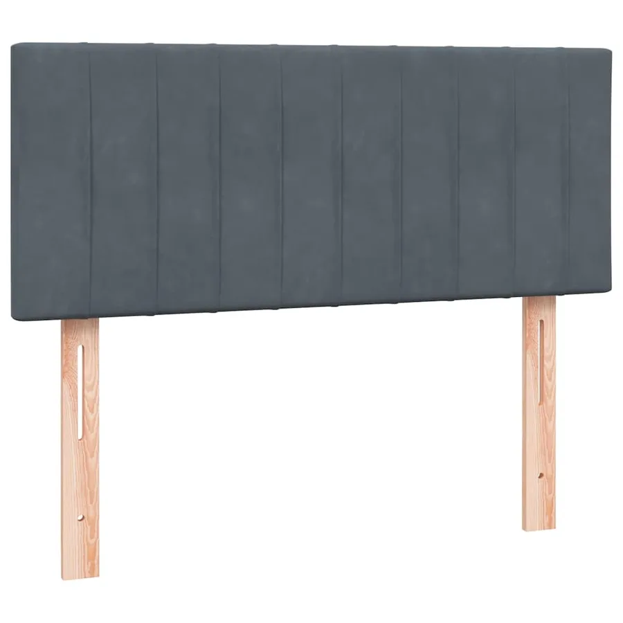 Sommier à lattes de lit et matelas gris foncé 120x220cm velours - 5
