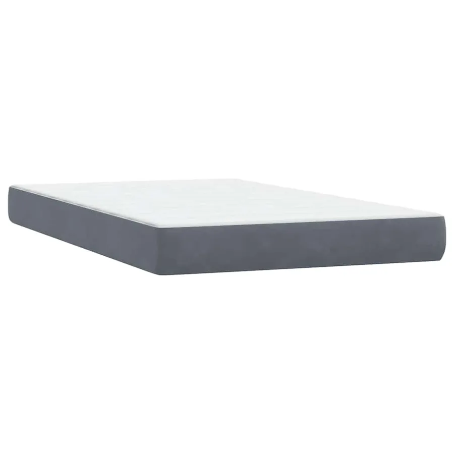 Sommier à lattes de lit et matelas gris foncé 120x220cm velours - 7