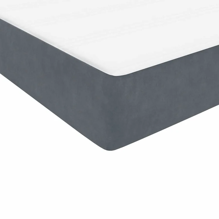 Sommier à lattes de lit et matelas gris foncé 120x220cm velours - 9