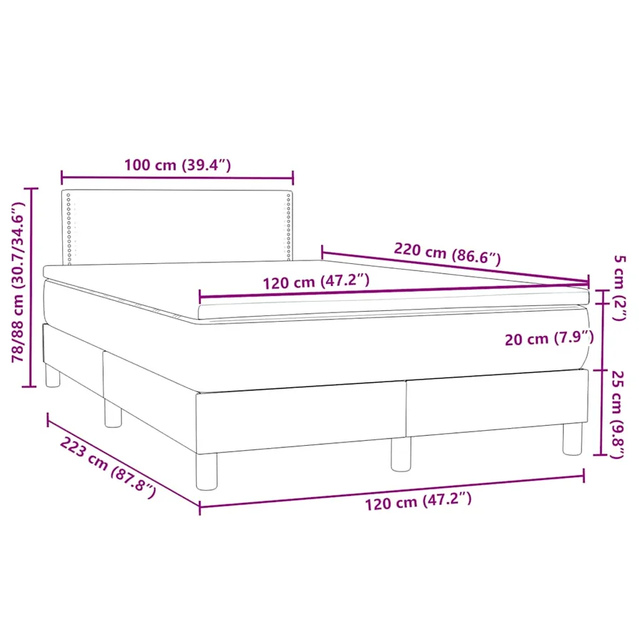 Sommier à lattes de lit avec matelas rose 120x220 cm velours - 12