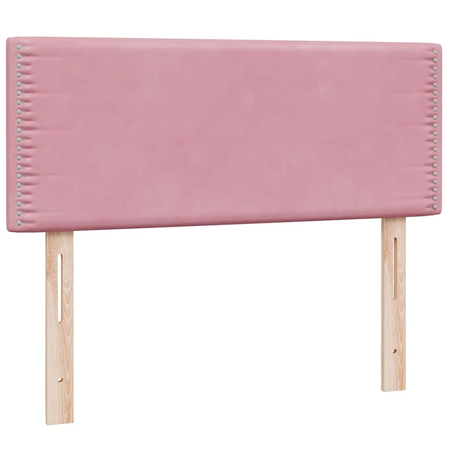 Sommier à lattes de lit avec matelas rose 120x220 cm velours - 6