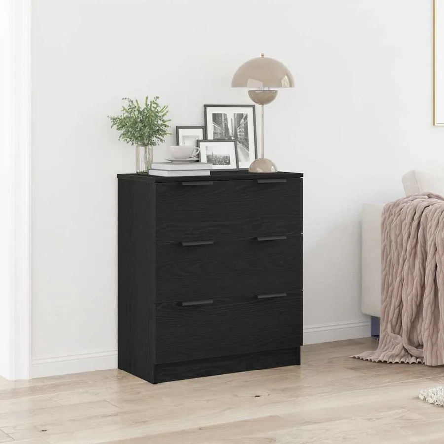 Buffet avec tiroir Chêne noir 60 x 30 x 70 cm Bois d'ingénierie
