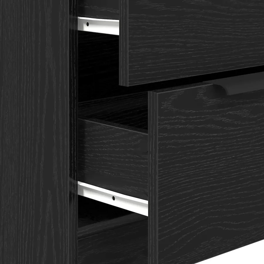 Buffet avec tiroir Chêne noir 60 x 30 x 70 cm Bois d'ingénierie - 9