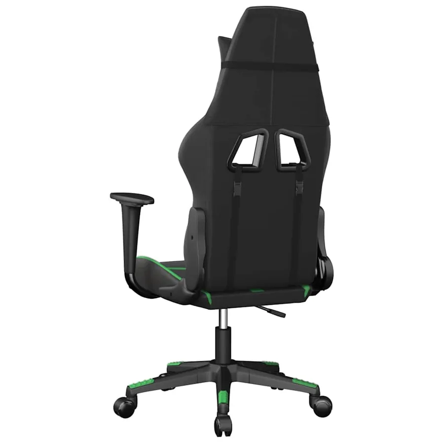 Chaise de jeu de massage Noir et vert Similicuir - 7