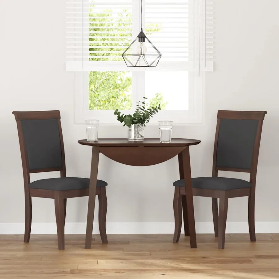 Chaises à manger coussins 2 pcs marron bois massif caoutchouc - 3