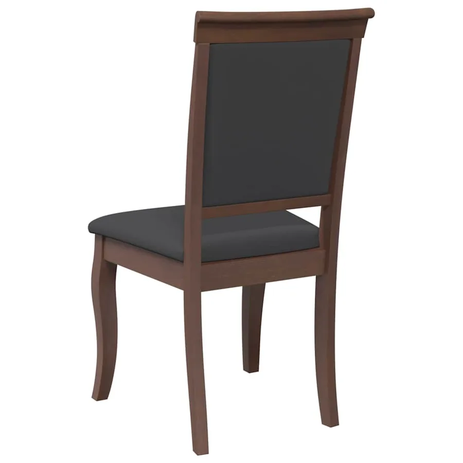 Chaises à manger coussins 2 pcs marron bois massif caoutchouc - 7