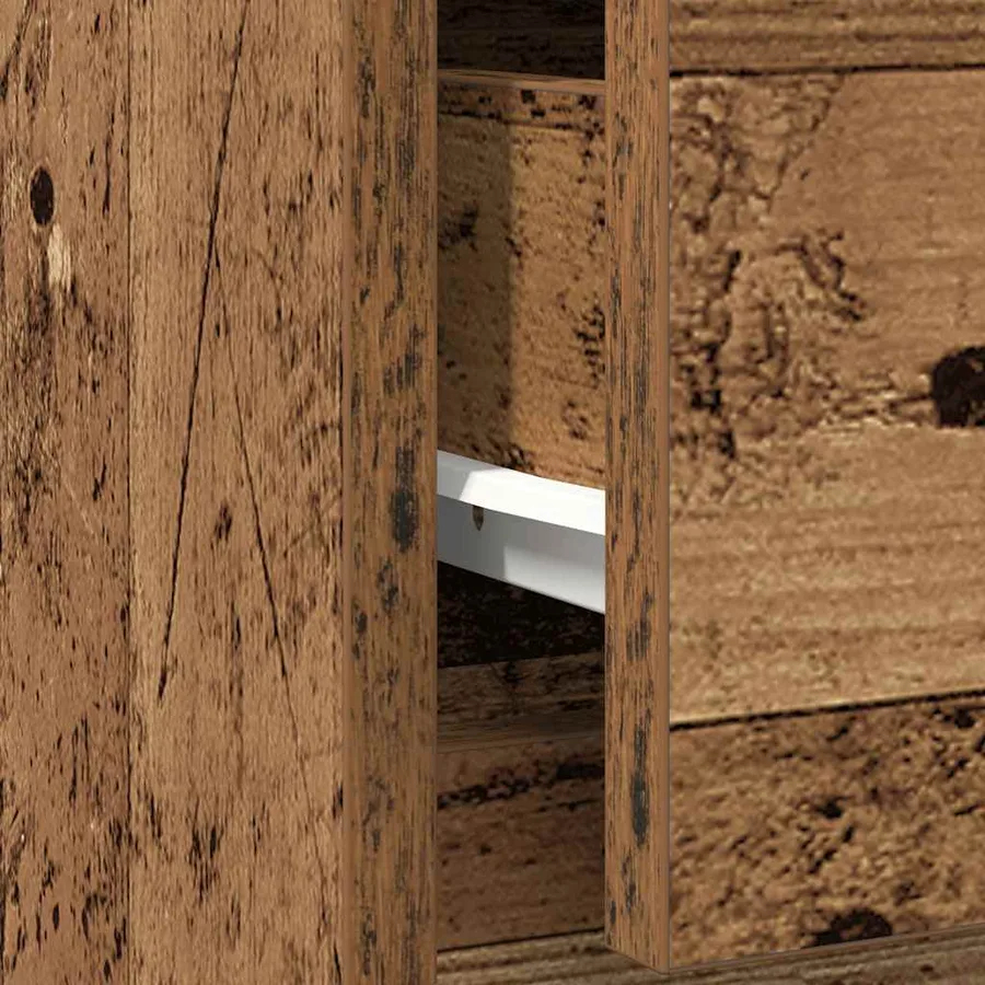 Buffet avec tiroir vieux bois 71x35x65 cm bois d'ingénierie - 12