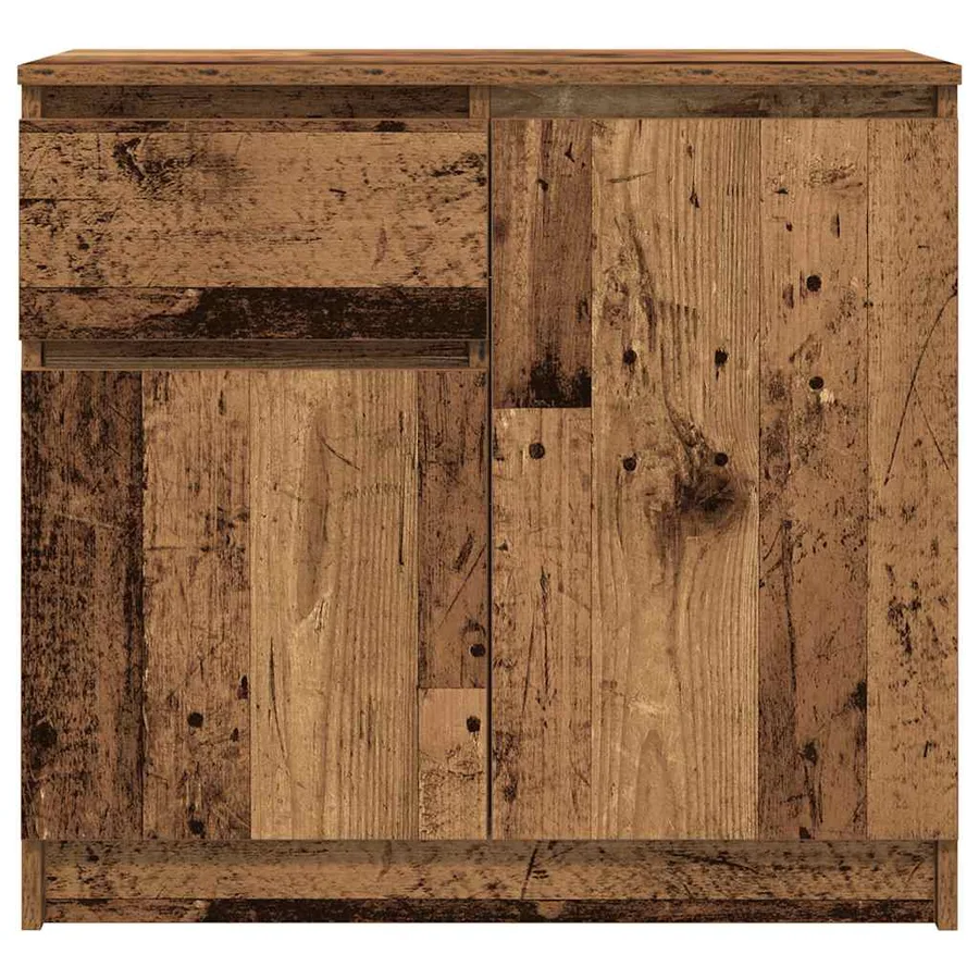 Buffet avec tiroir vieux bois 71x35x65 cm bois d'ingénierie - 6