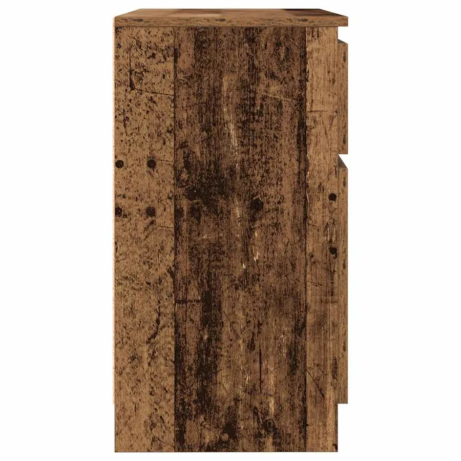 Buffet avec tiroir vieux bois 71x35x65 cm bois d'ingénierie - 7