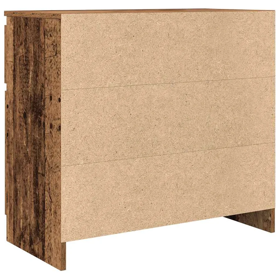 Buffet avec tiroir vieux bois 71x35x65 cm bois d'ingénierie - 8