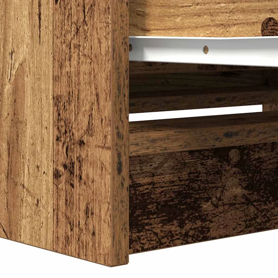 Meuble TV vieux bois 80x35x54 cm bois d'ingénierie - 10