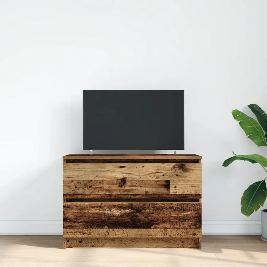 Meuble TV vieux bois 80x35x54 cm bois d'ingénierie - 3