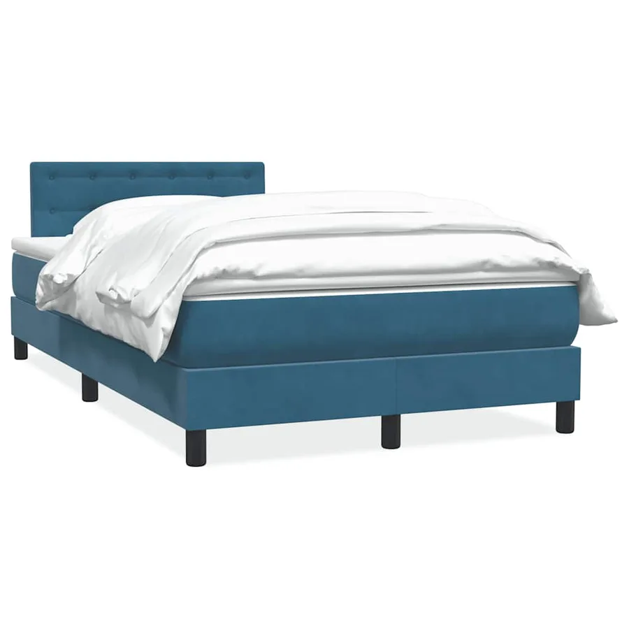 Sommier à lattes de lit et matelas bleu foncé 120x220cm velours - 2