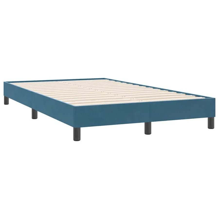 Sommier à lattes de lit et matelas bleu foncé 120x220cm velours - 5
