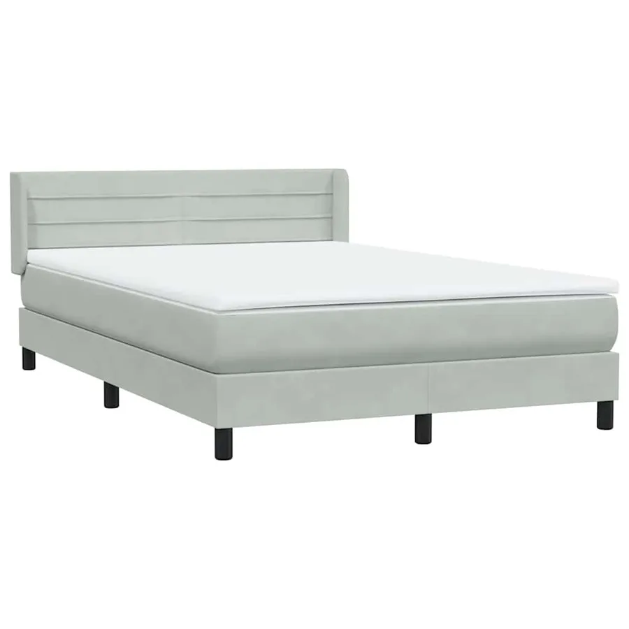 Sommier à lattes de lit et matelas gris clair 140x220cm velours - 4