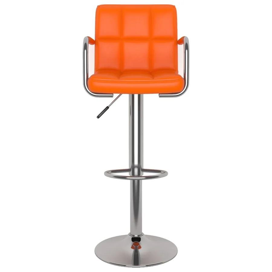 Tabourets de bar lot de 2 orange similicuir - 4