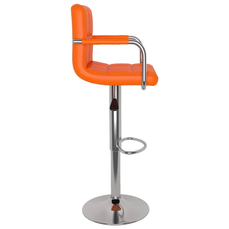 Tabourets de bar lot de 2 orange similicuir - 5