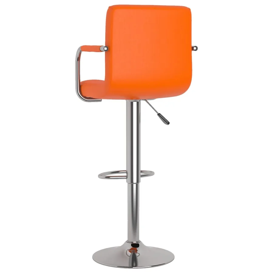 Tabourets de bar lot de 2 orange similicuir - 6