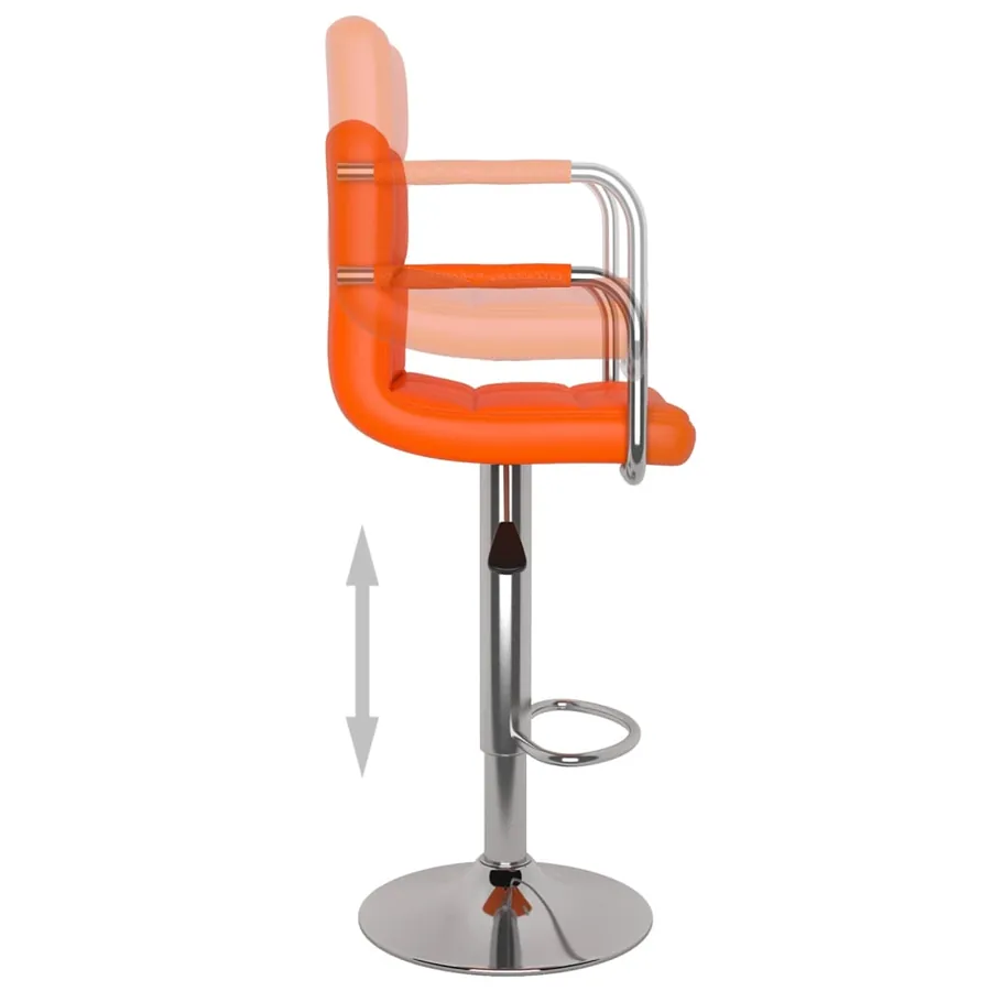 Tabourets de bar lot de 2 orange similicuir - 7