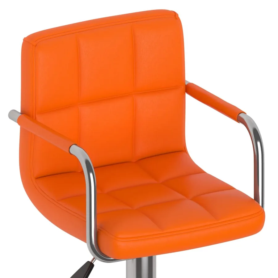 Tabourets de bar lot de 2 orange similicuir - 8