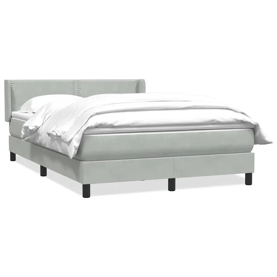 Sommier à lattes de lit et matelas gris clair 140x220cm velours - 2