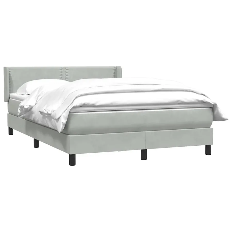 Sommier à lattes de lit et matelas gris clair 140x220cm velours - 3