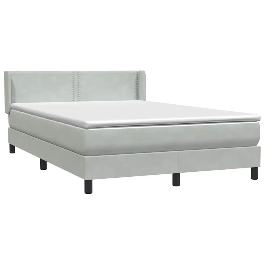 Sommier à lattes de lit et matelas gris clair 140x220cm velours - 4