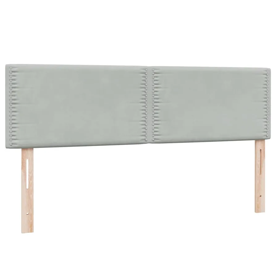 Sommier à lattes de lit et matelas gris clair 140x220cm velours - 7