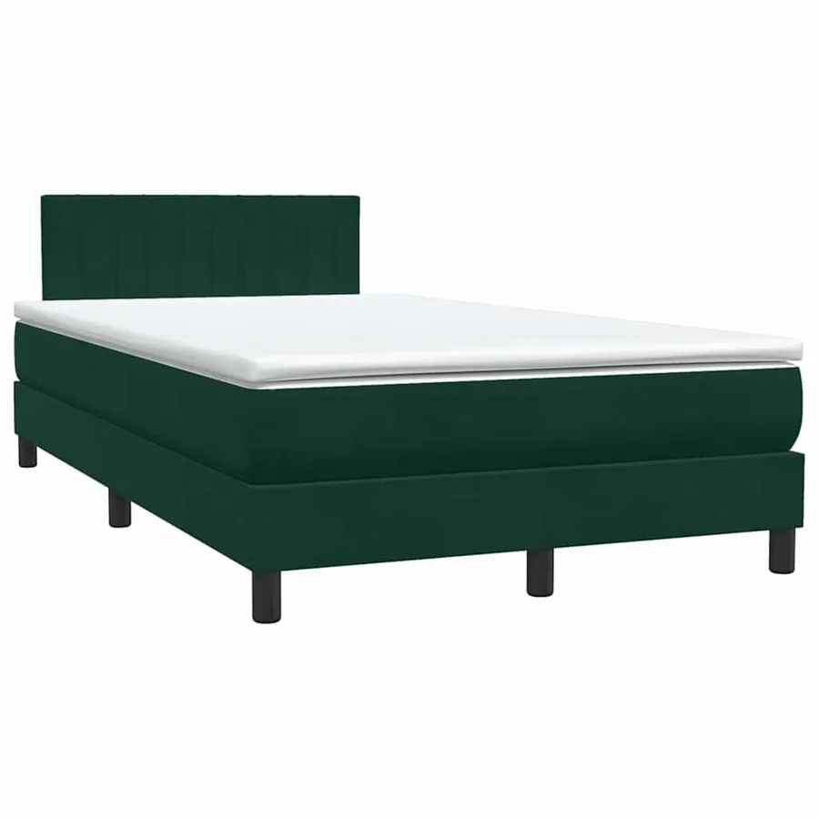 Sommier à lattes de lit et matelas vert foncé 120x220cm velours - 2