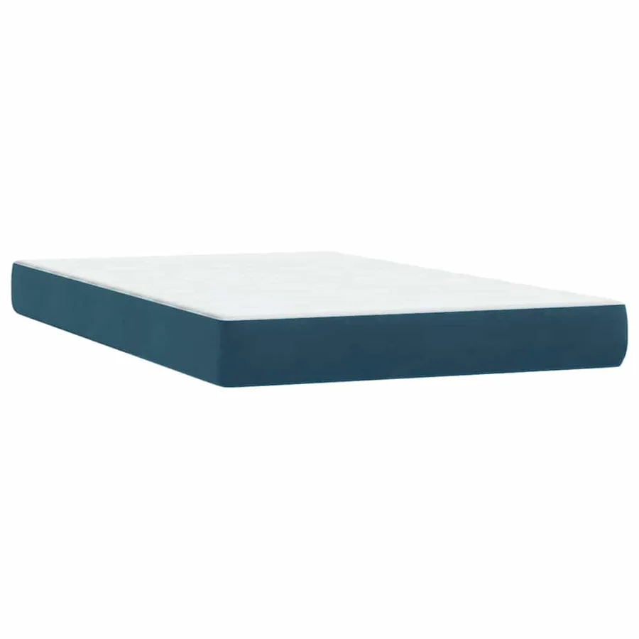 Sommier à lattes de lit et matelas et LED bleu foncé 120x220cm velours - 7