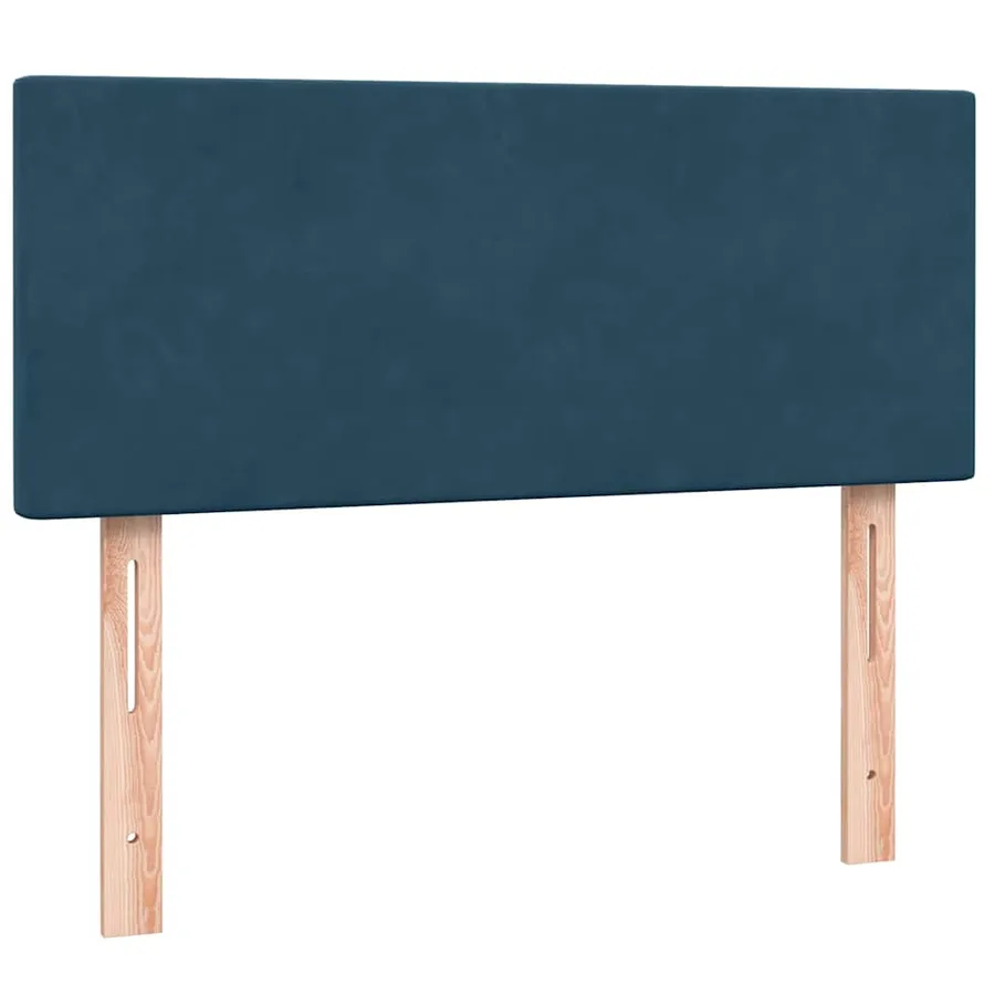 Sommier à lattes de lit et matelas et LED bleu foncé 120x220cm velours - 7