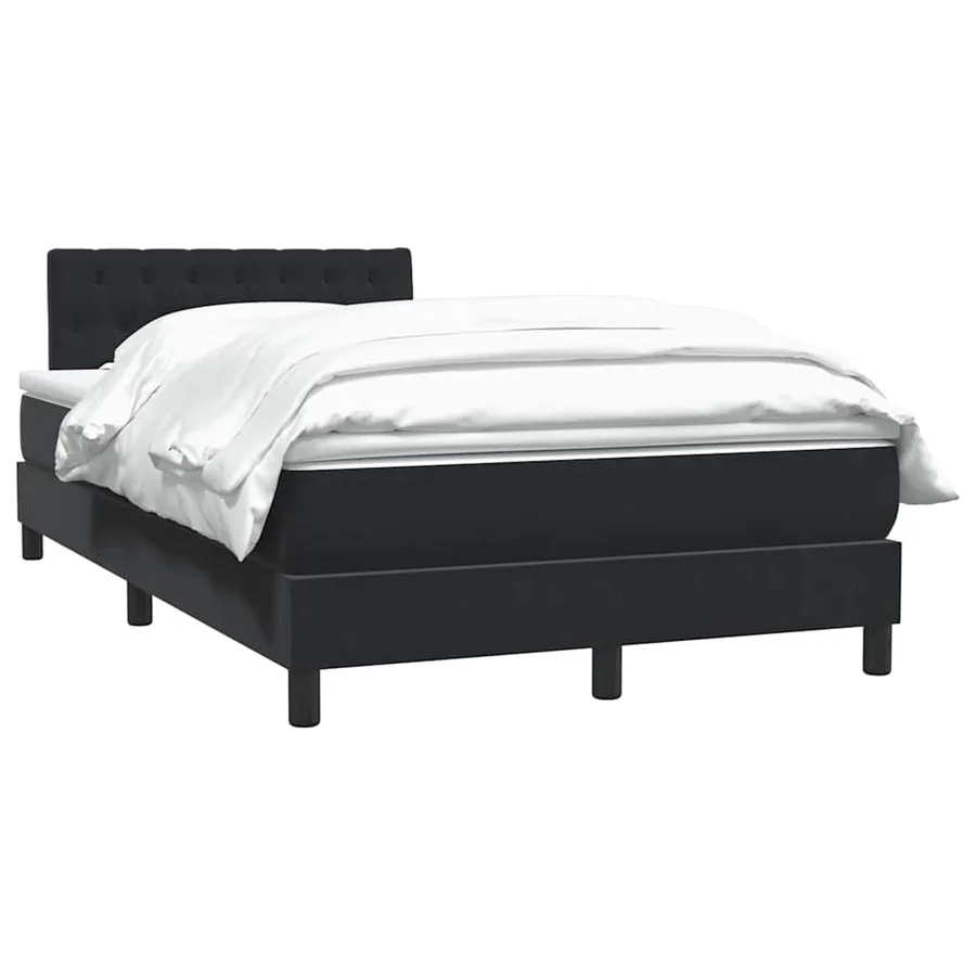 Sommier à lattes de lit avec matelas noir 120x220 cm velours - 3