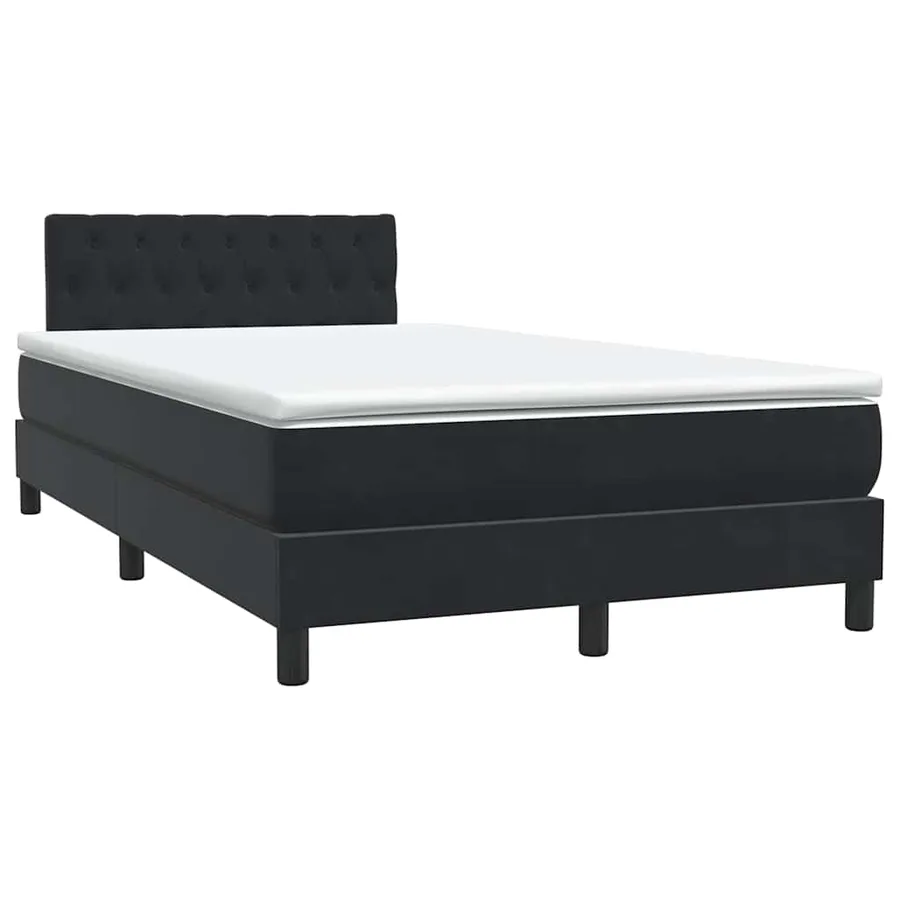 Sommier à lattes de lit avec matelas noir 120x220 cm velours - 4