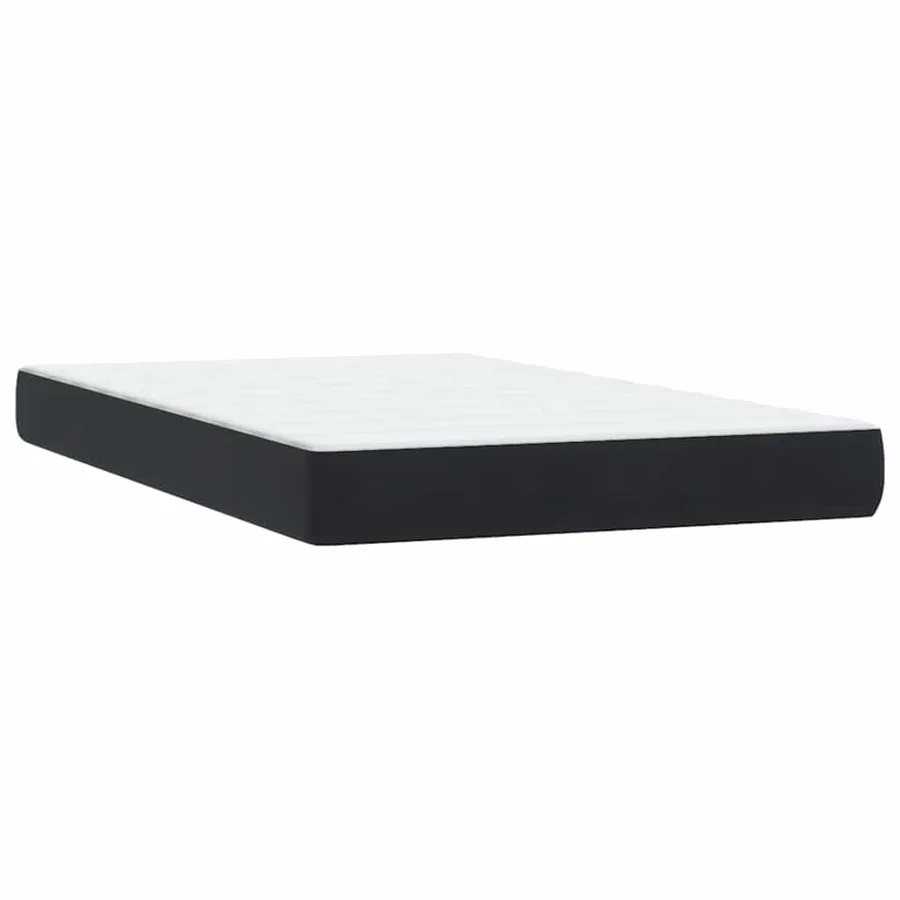 Sommier à lattes de lit avec matelas noir 120x220 cm velours - 7