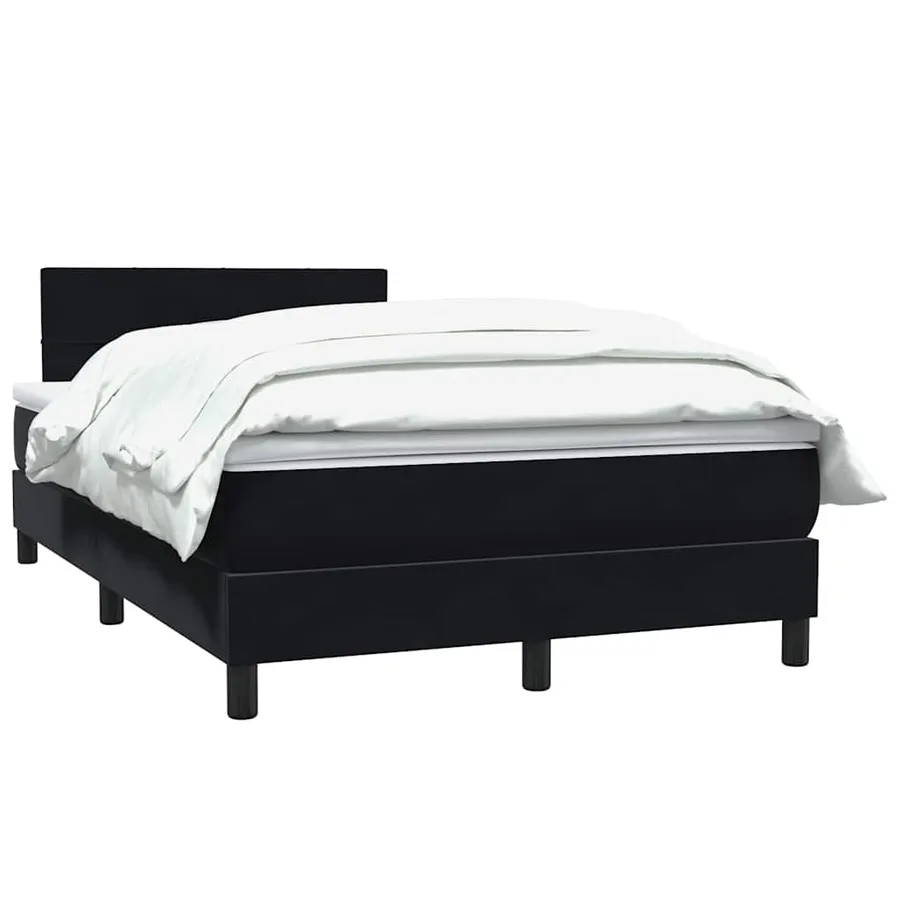 Sommier à lattes de lit avec matelas noir 120x220 cm velours - 3