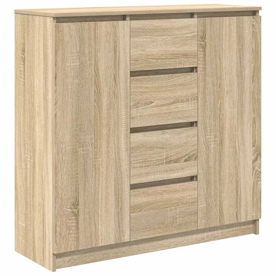 Buffet et tiroirs chêne sonoma 100,5x35x98,5 cm bois ingénierie - 2