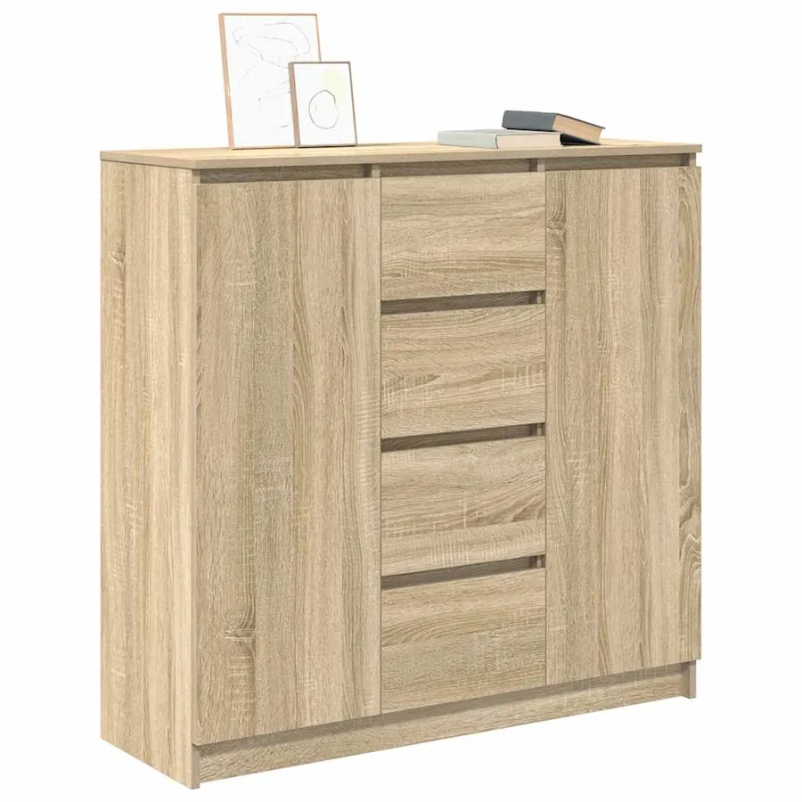 Buffet et tiroirs chêne sonoma 100,5x35x98,5 cm bois ingénierie - 4