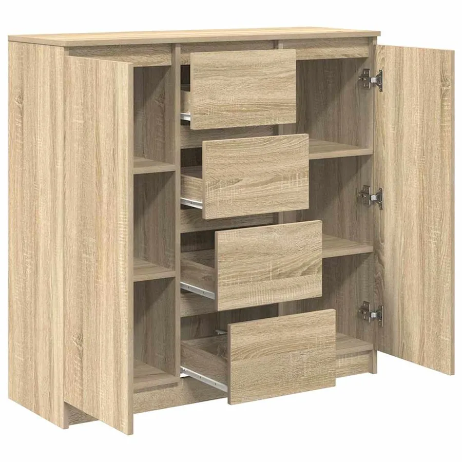 Buffet et tiroirs chêne sonoma 100,5x35x98,5 cm bois ingénierie - 5