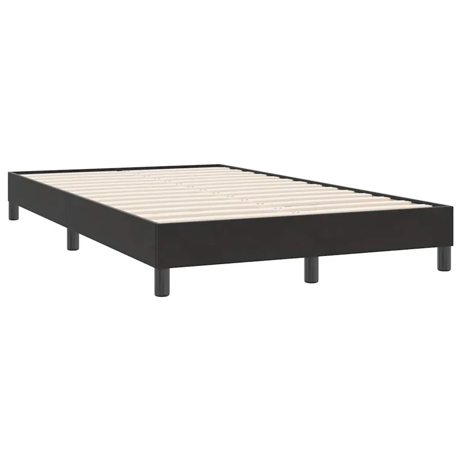 Sommier à lattes de lit avec matelas et LED noir 120x220 cm velours - 6
