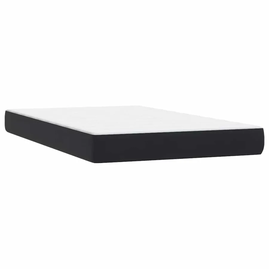 Sommier à lattes de lit avec matelas et LED noir 120x220 cm velours - 7