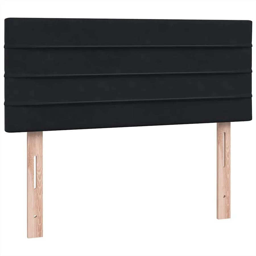 Sommier à lattes de lit avec matelas et LED noir 120x220 cm velours - 8