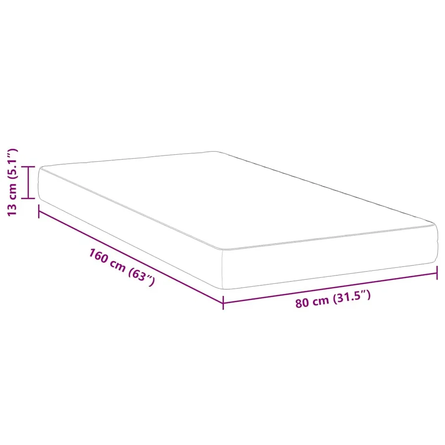 Matelas Blanc 80 x 160 cm Tissu jacquard - 11