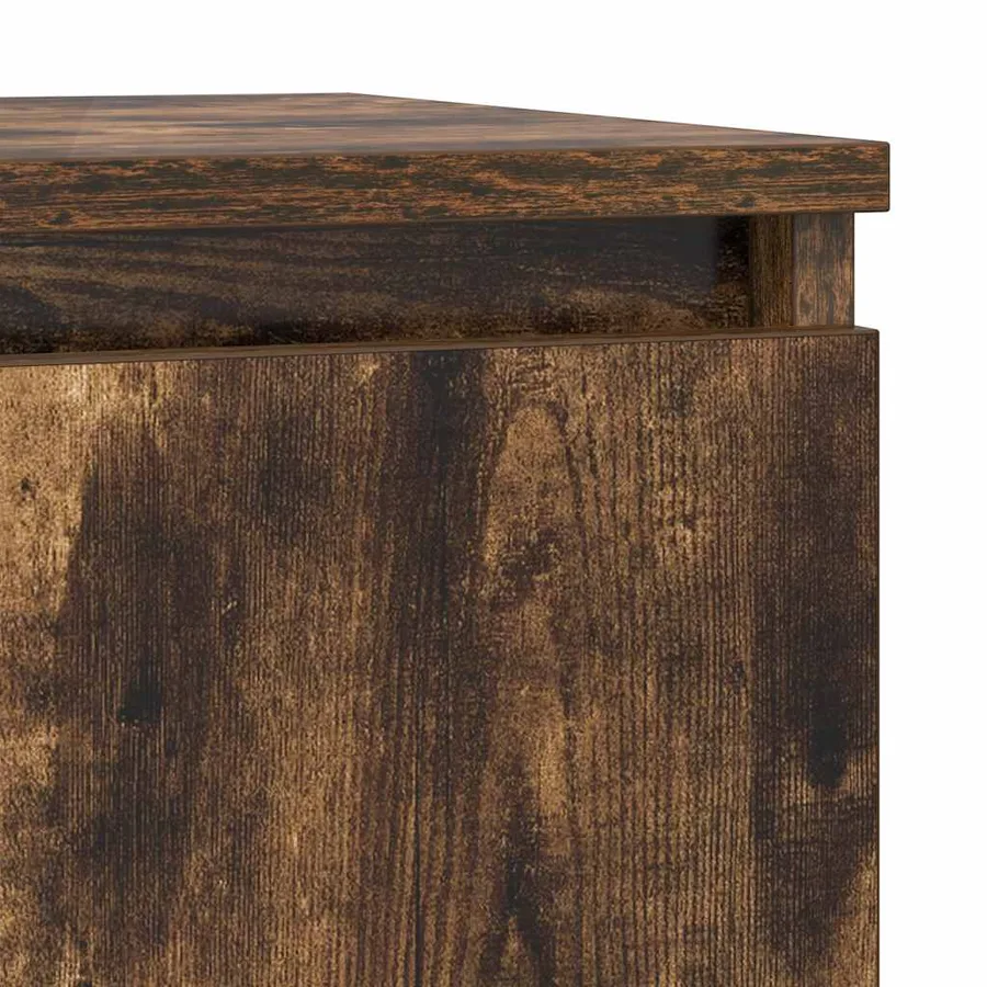 Buffet chêne fumé 29,5x34x76 cm bois d'ingénierie - 10